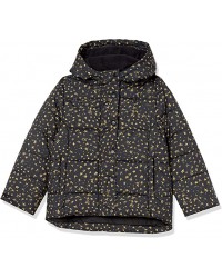 Black, Stars Girls and Toddlers' Heavyweight Hooded Puffer Jacket