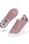 Women's Canvas Sneaker Slip-ons Loafers Shoes for Womens Fashion Casual Canvas Round Toe Soft Comfortable Walking Flats