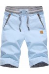 Men's Shorts Casual Classic Fit Drawstring Summer Beach Shorts with Elastic Waist and Pockets