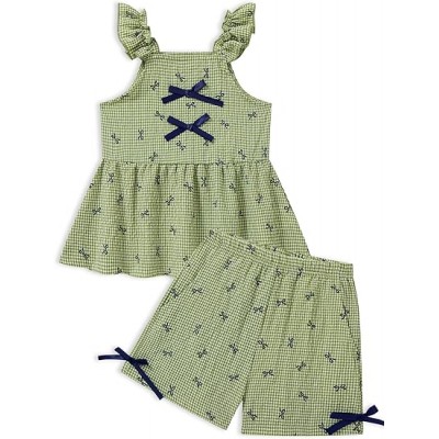 Gingham Ruffle Sleeveless Dress + Shorts Toddler Clothes